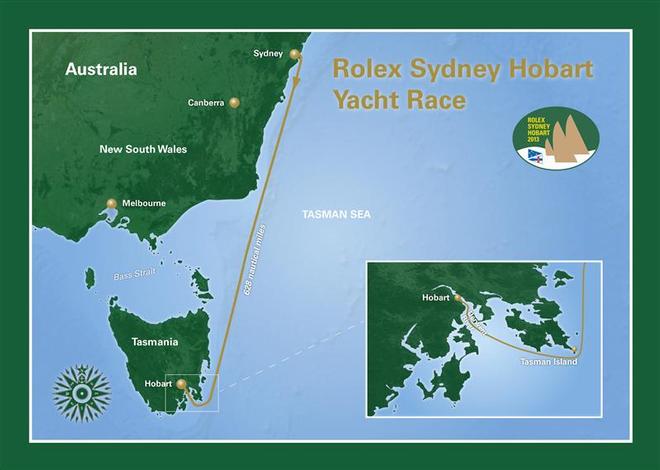 Course map - Rolex Sydney to Hobart 2013 © Rolex/KPMS